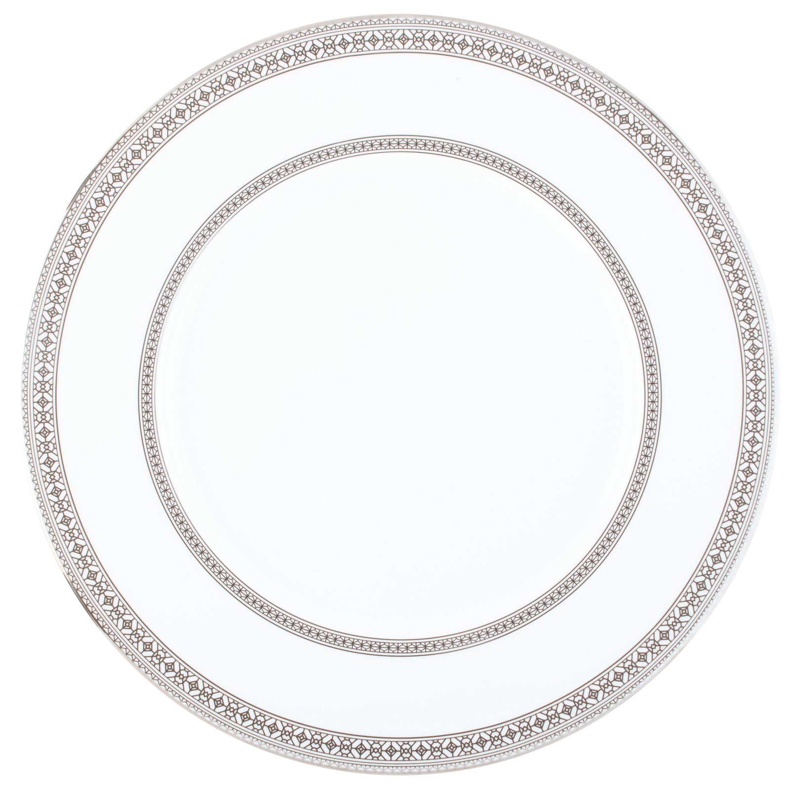 Prouna Platinum Leaves Charger Plate White Background Photo