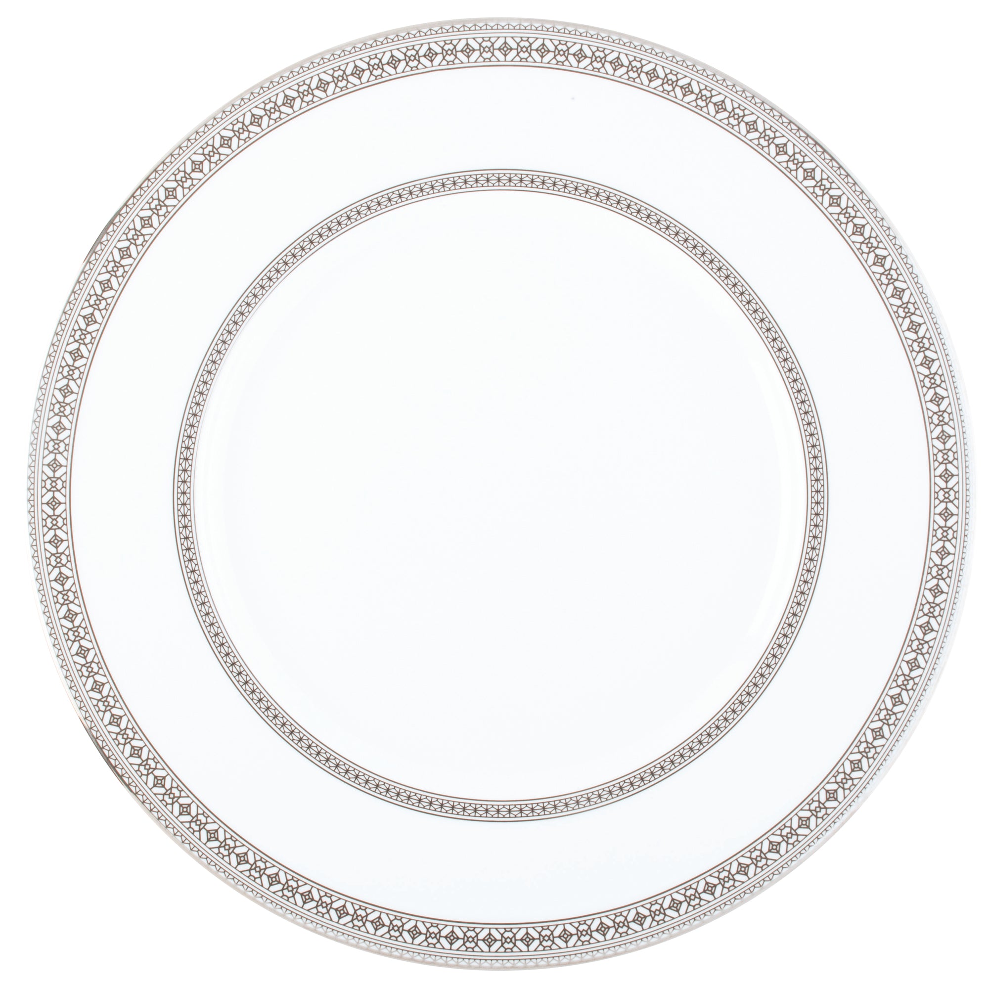 Prouna Platinum Leaves Charger Plate White Background Photo