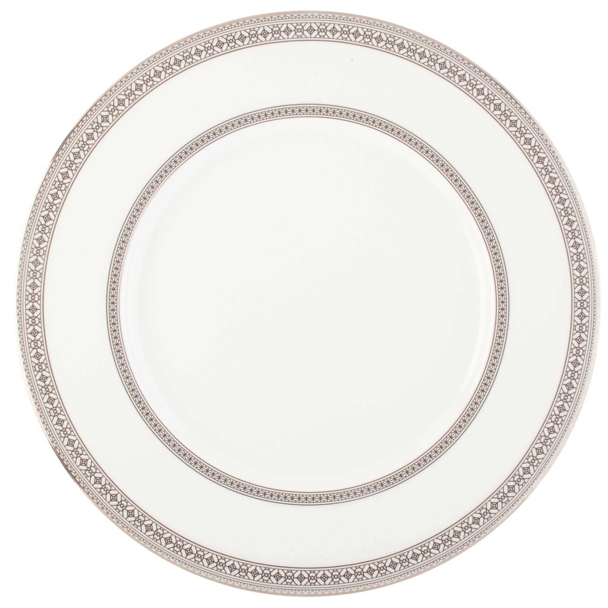 Prouna Platinum Leaves Charger Plate White Background Photo