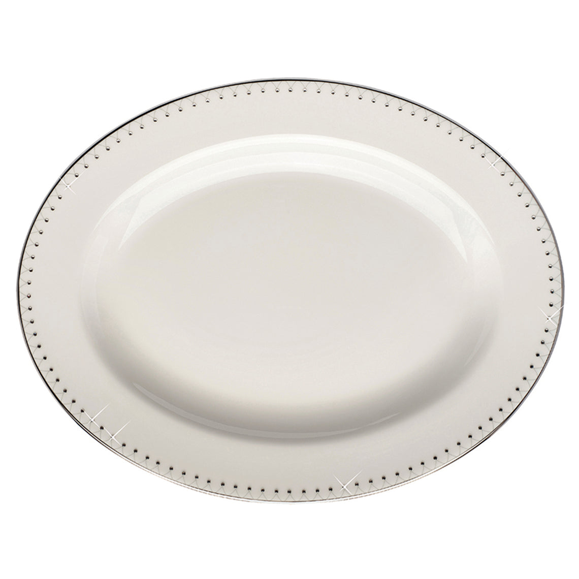 Prouna Princess Platinum 9" Oval Platter White Background Photo