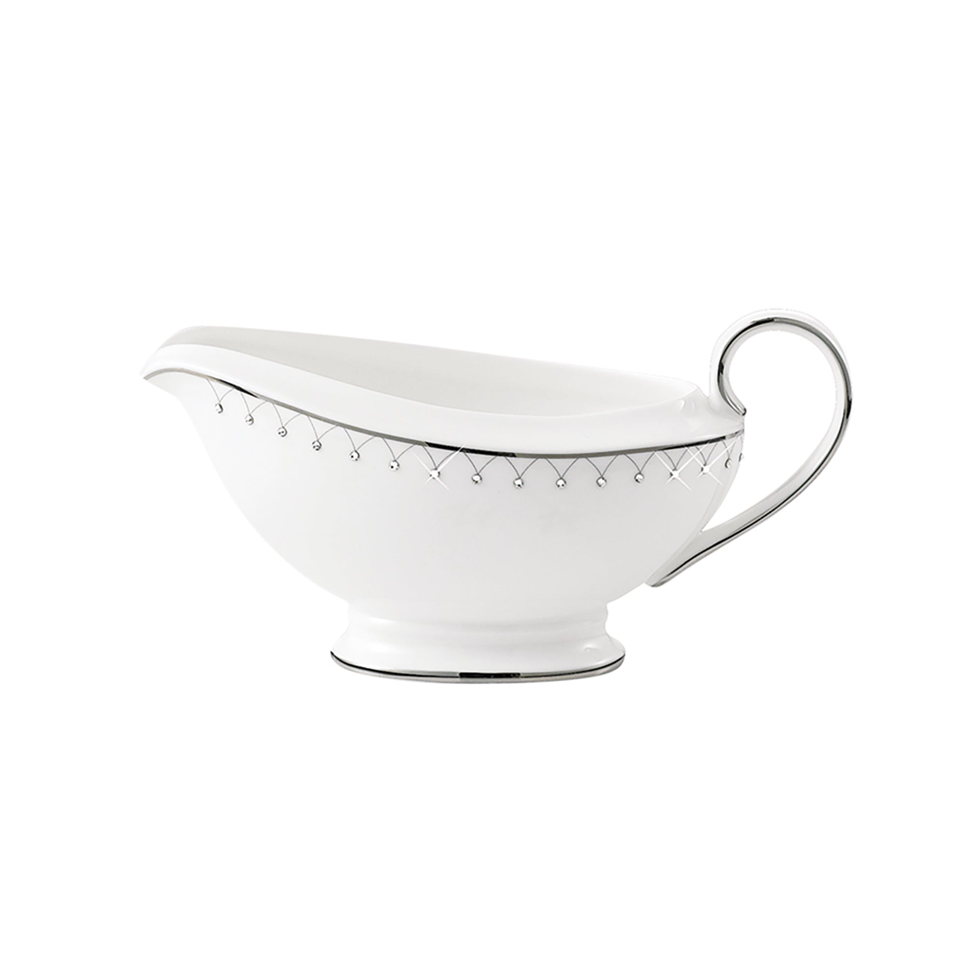 Prouna Princess Platinum Gravy Boat White Background Photo