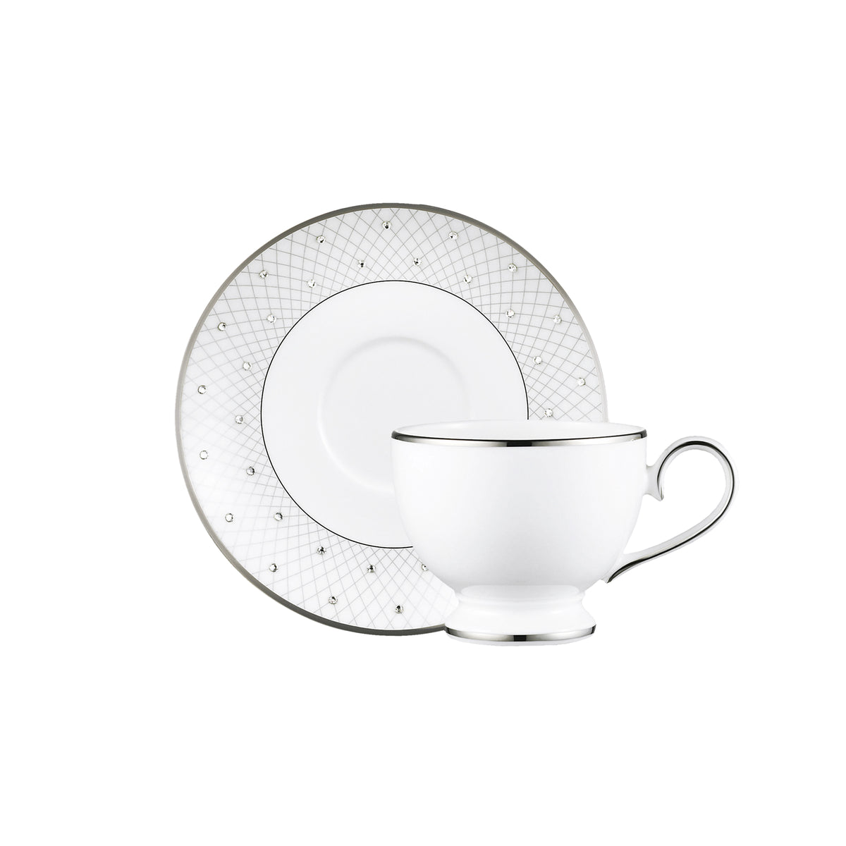 Prouna Princess Platinum Espresso Cup &amp; Saucer White Background Photo