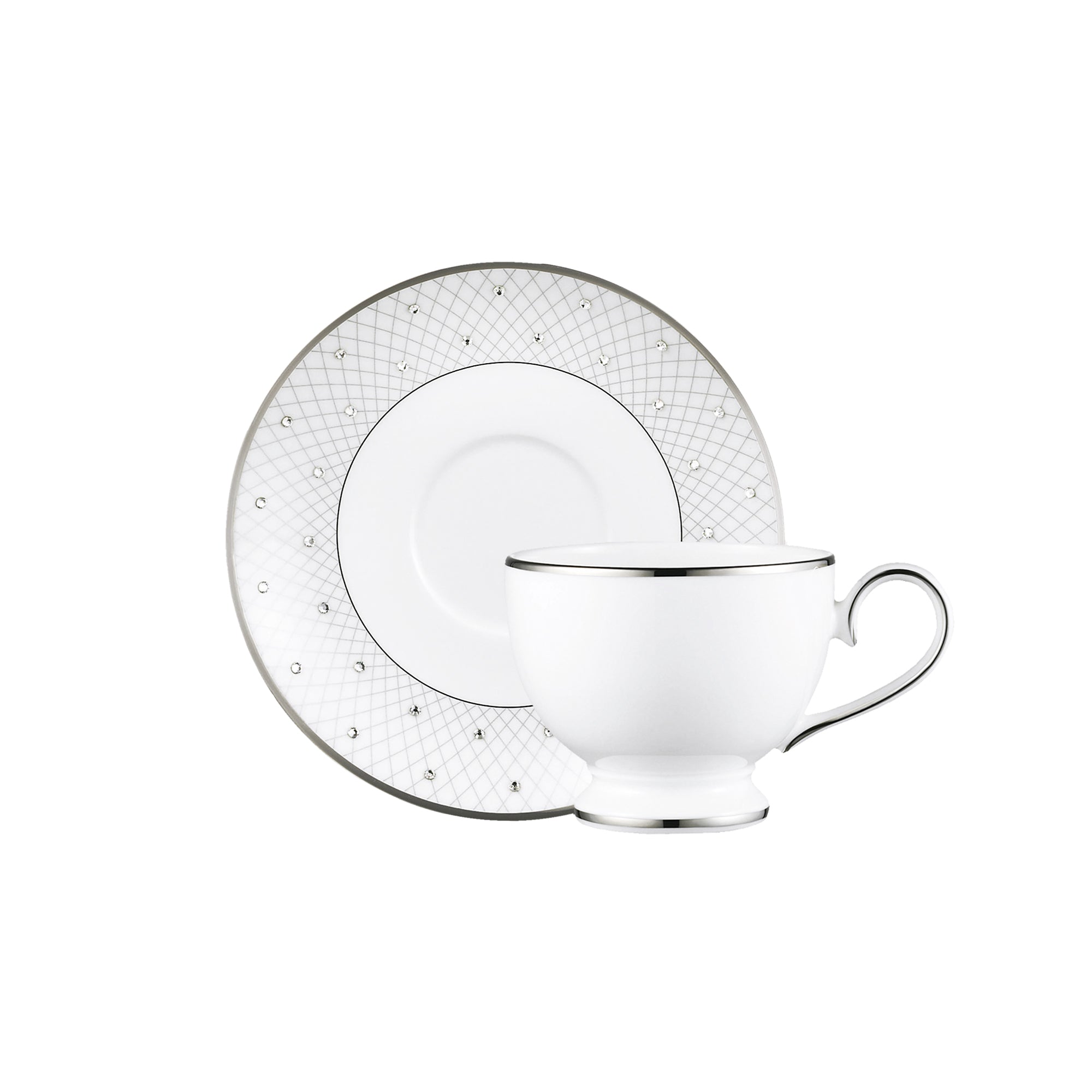 Prouna Princess Platinum Espresso Cup & Saucer White Background Photo