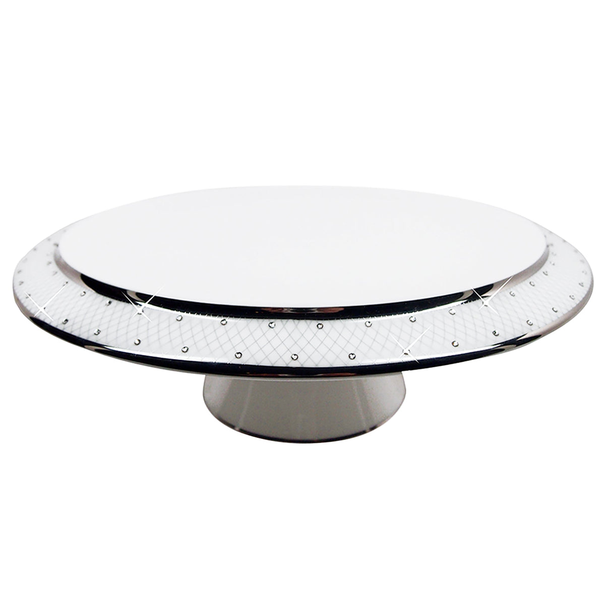 Prouna Princess Platinum Pedestal Cake Stand White Background Photo