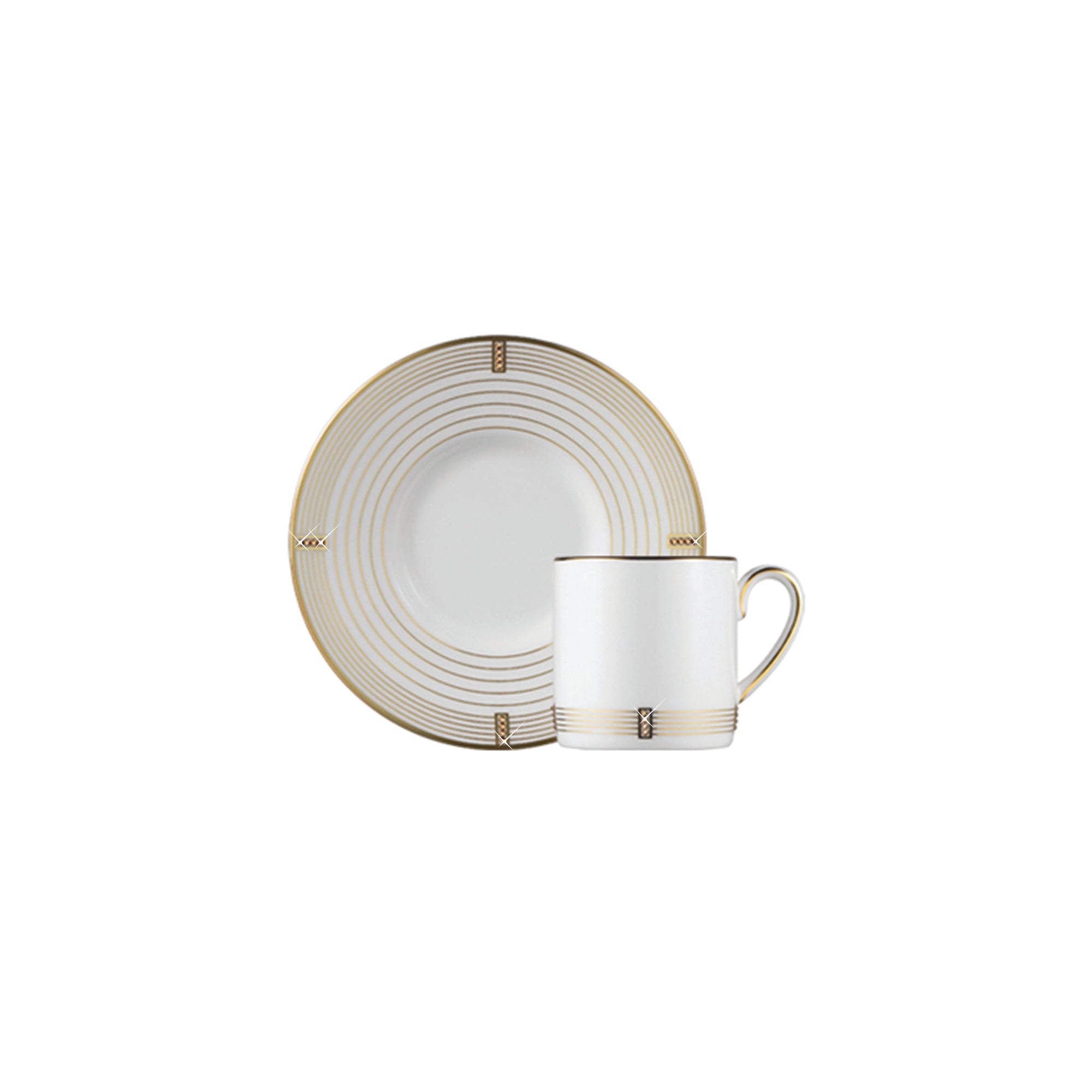 Prouna Regency Gold Espresso Cup & Saucer White Background Photo