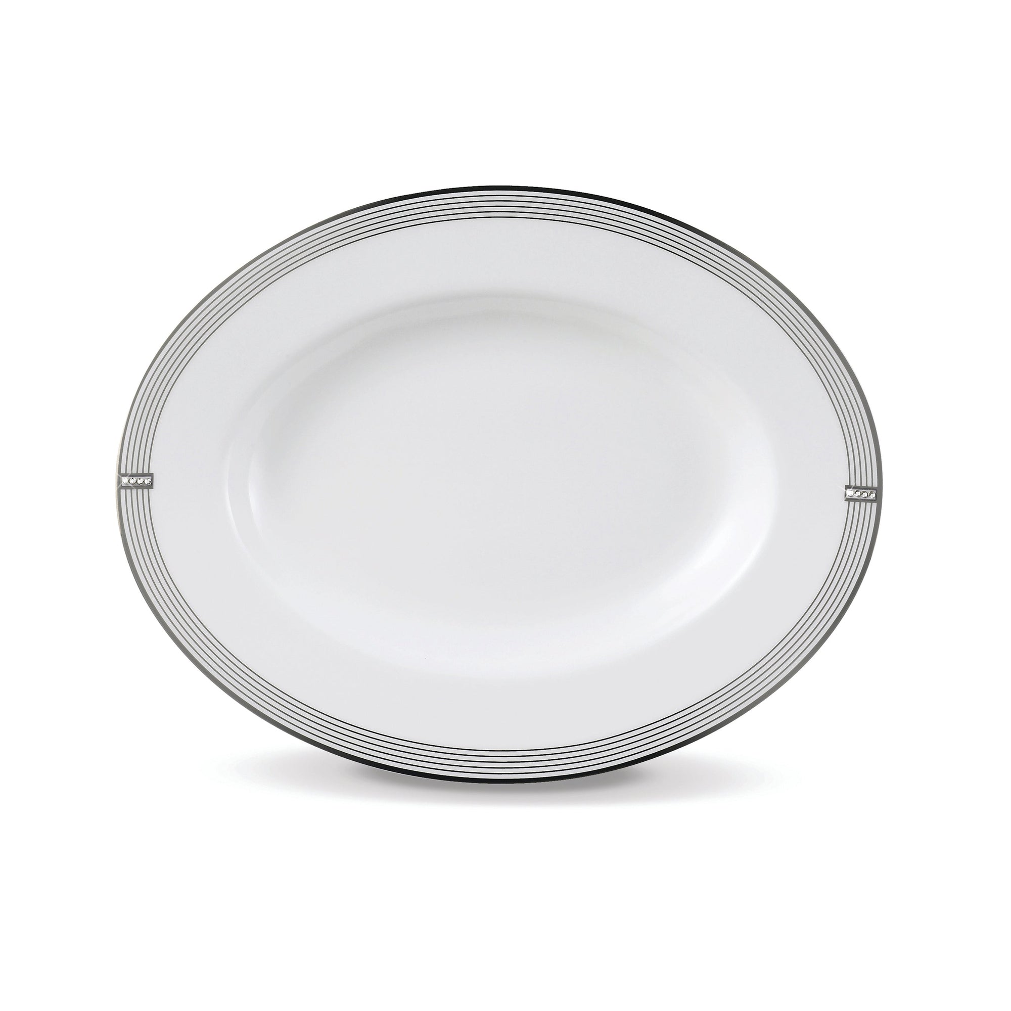 Prouna Regency Platinum 9" Oval Platter White Background Photo