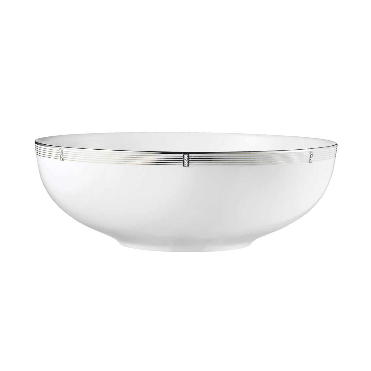 Prouna Regency Platinum Serving Bowl White Background Photo