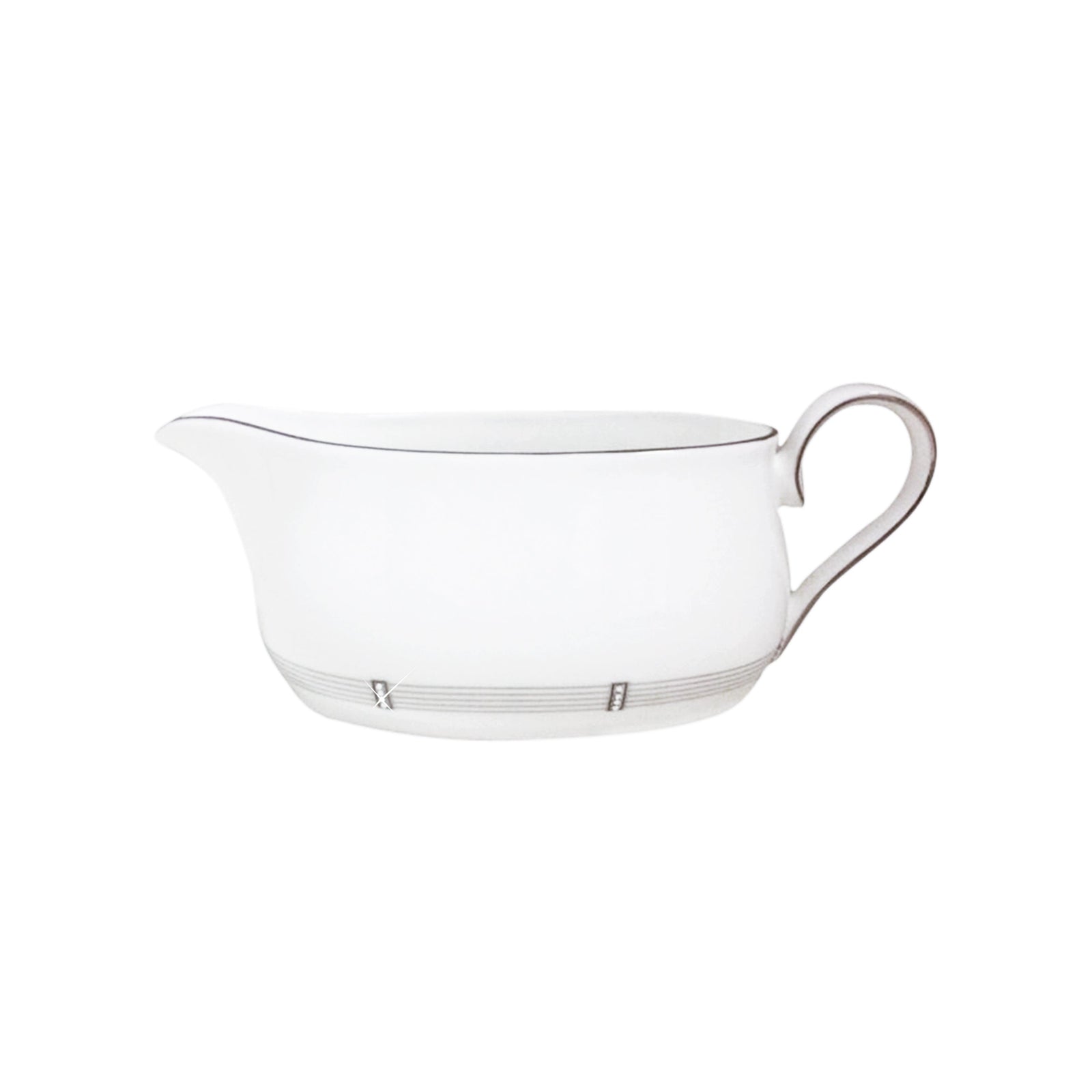 Prouna Regency Platinum Gravy Boat White Background Photo
