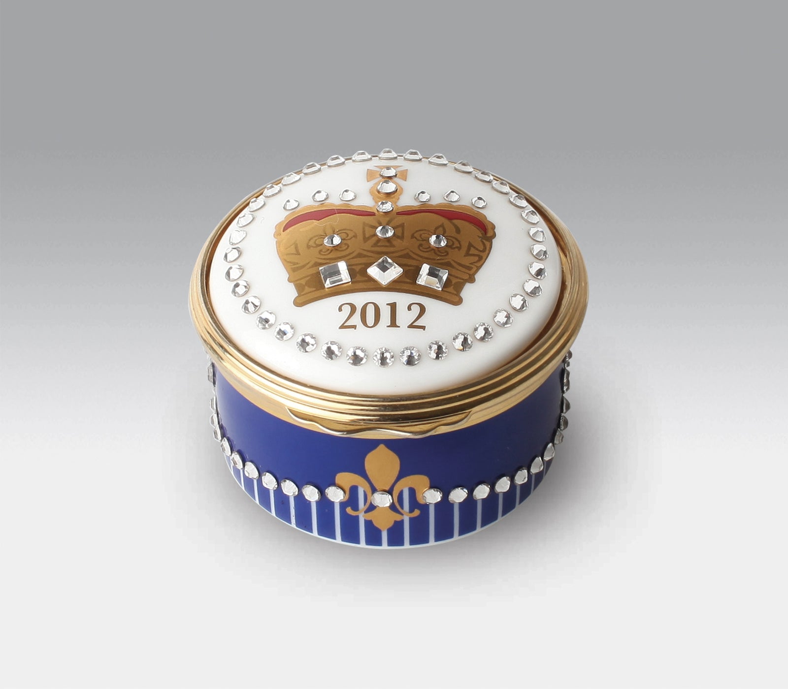 Queens Diamond Jubilee Trinket Box Blue