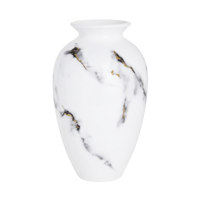 Prouna Marble Venice Fog 9-1/2" Urn Vase White Background Photo