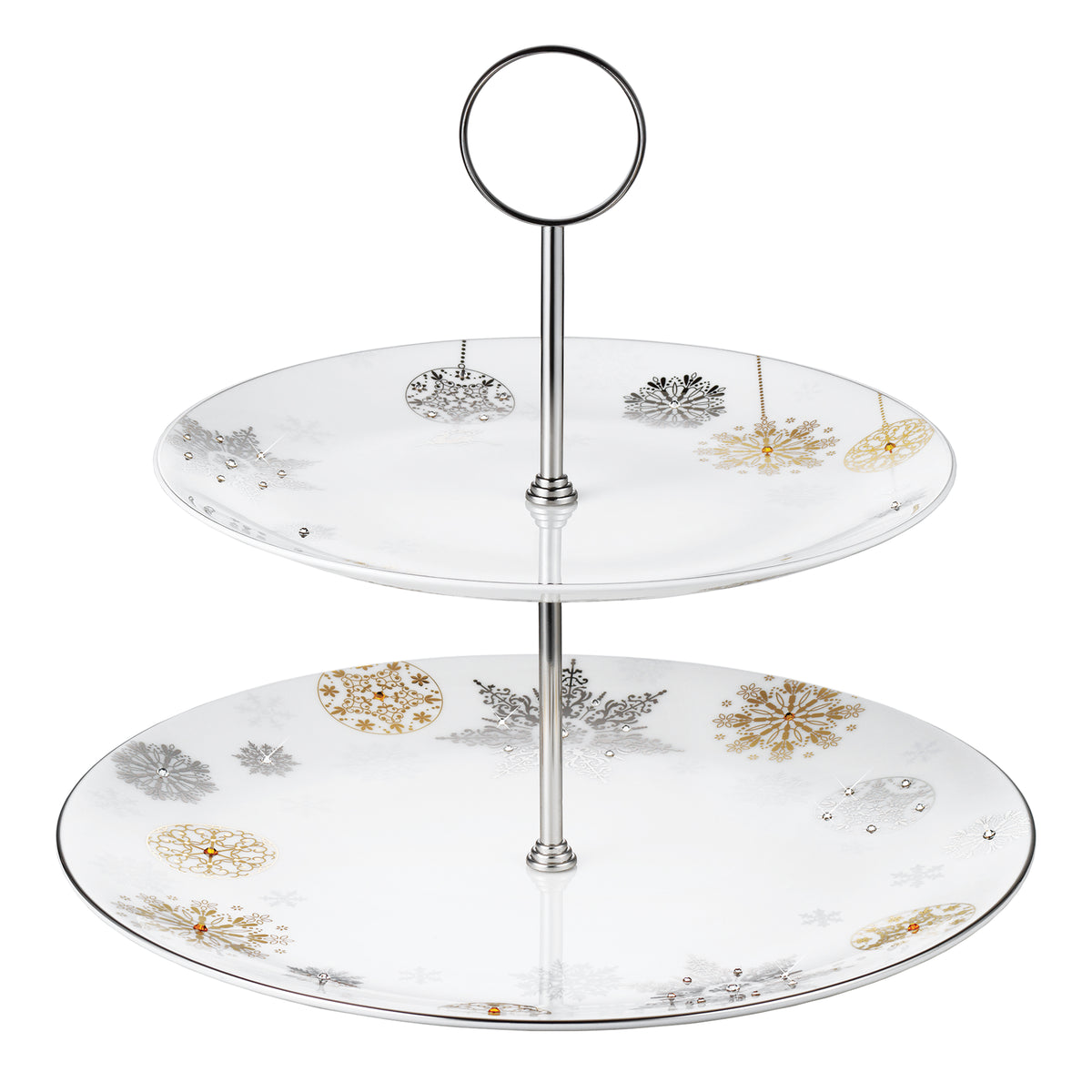 Prouna Winter Crystal 2-Tier Cake Stand White Background Photo