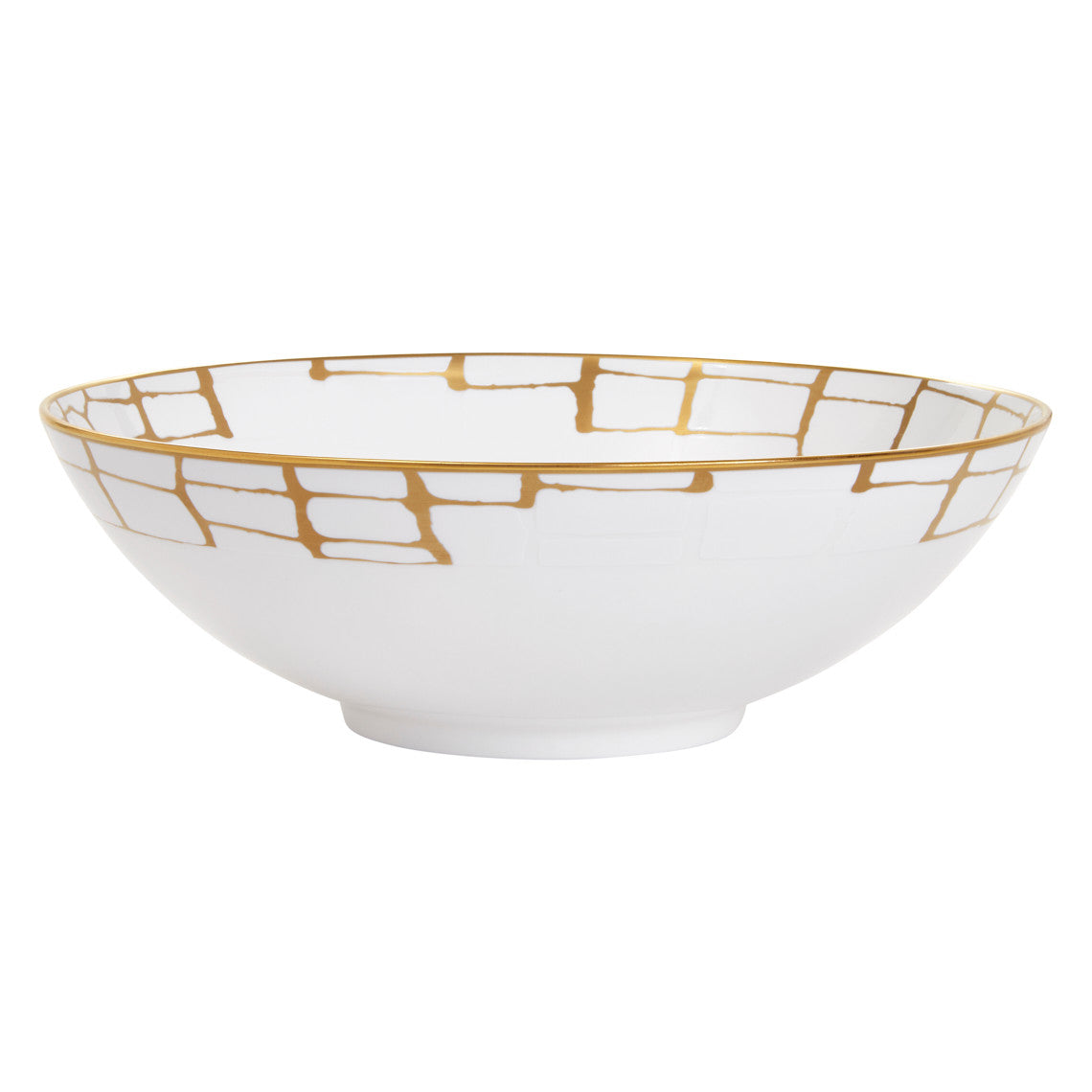 Prouna Alligator Gold Serving Bowl White Background Photo