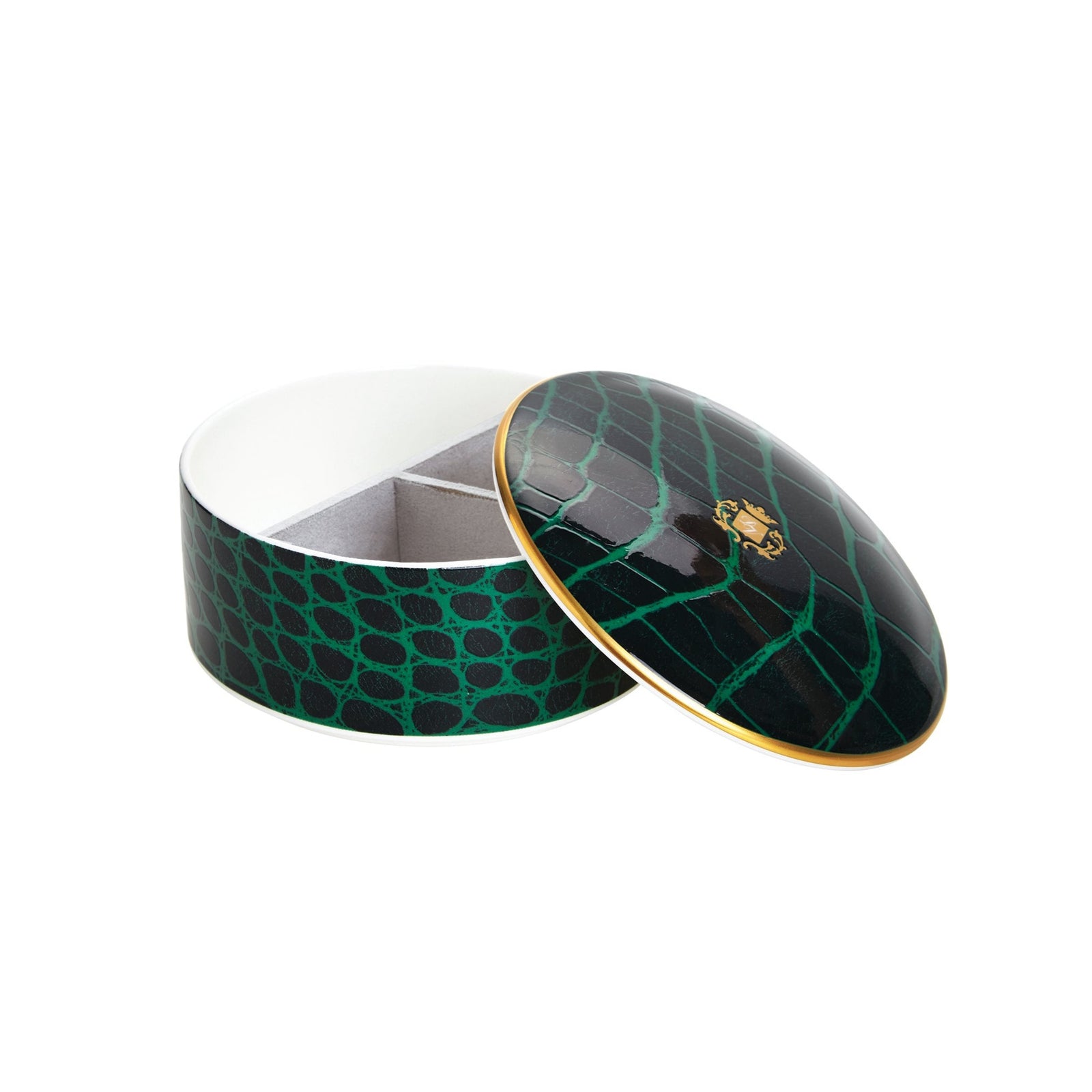 Prouna Alligator Emerald Jewelry Box White Background Photo