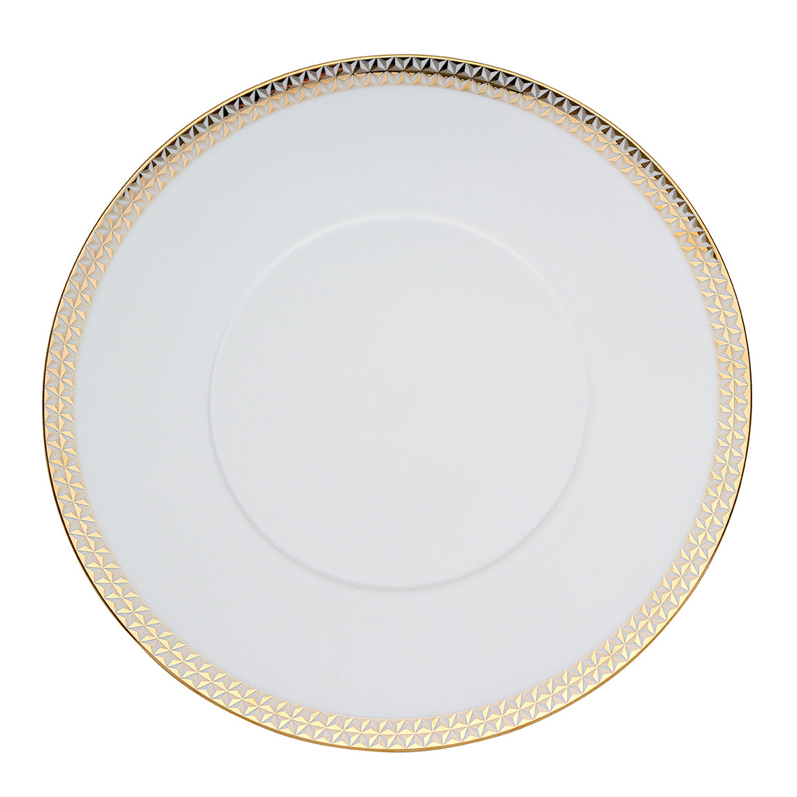Gem Cut Gold Charger Plate White Background Photo