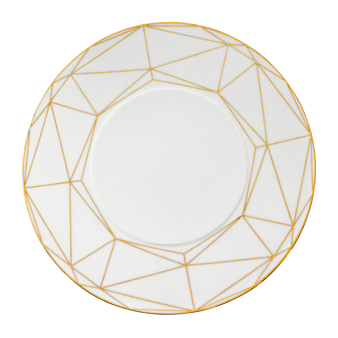 Prouna Gem Cut Gold Dinner Plate White Background Photo