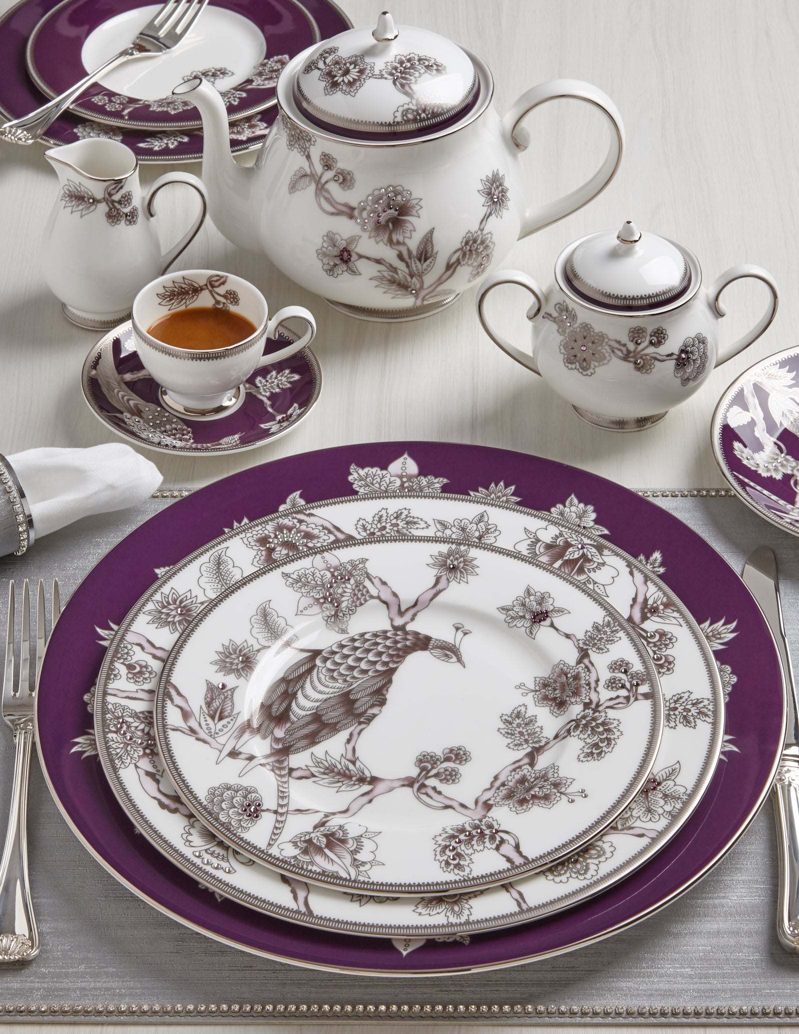 Prouna Pavo Silver Bread & Butter Plate White Background Photo