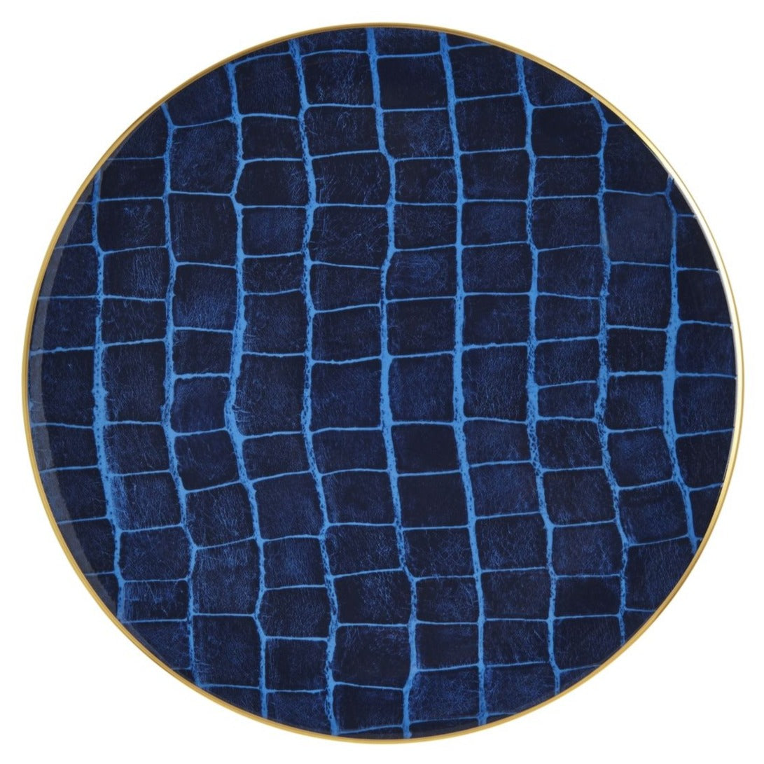 Prouna Alligator Sapphire Charger Plate White Background Photo