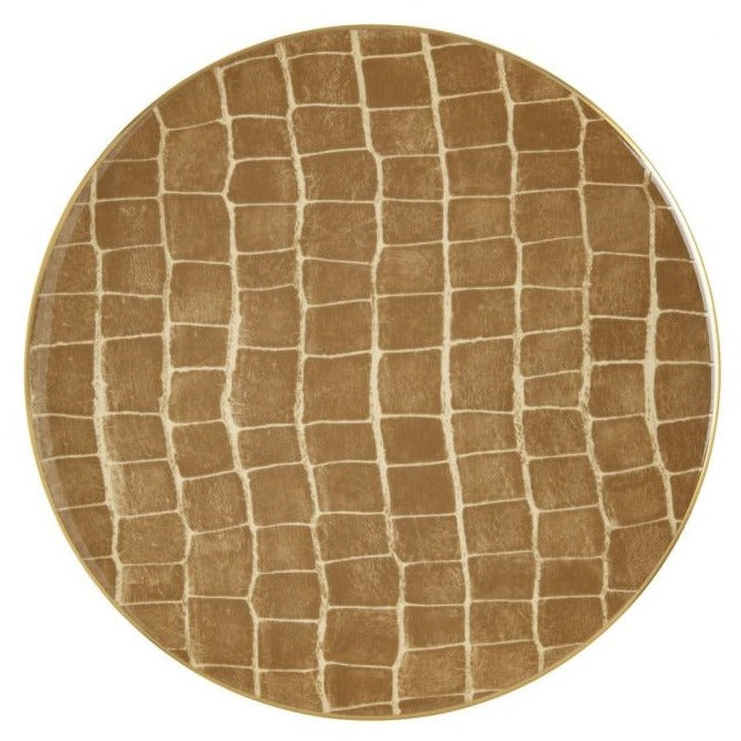 Prouna Alligator Safari Charger Plate White Background Photo