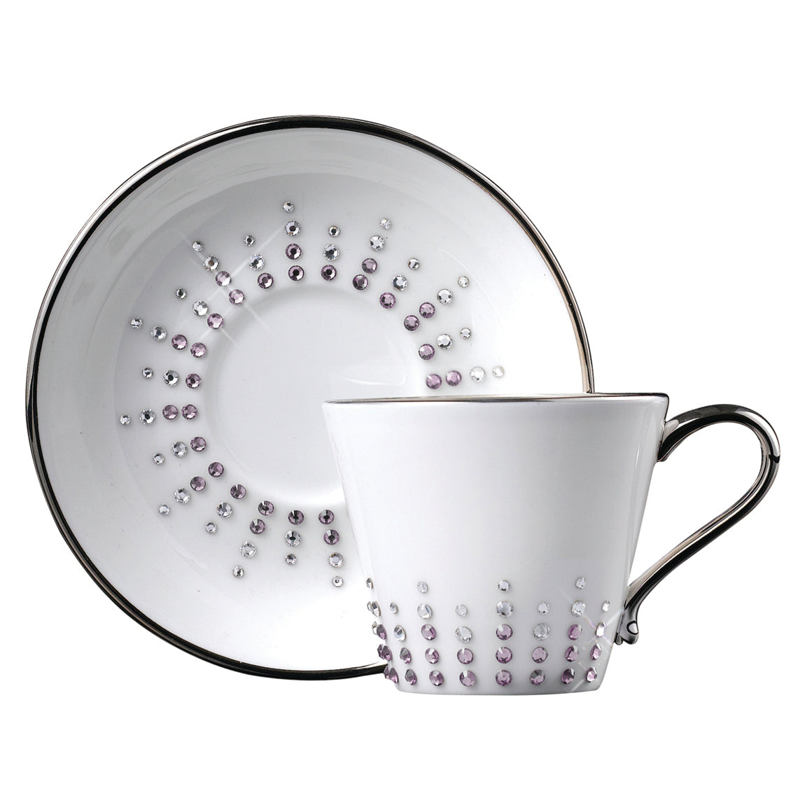 Prouna Chain Tiara Amethyst Espresso Cup & Saucer White Background Photo