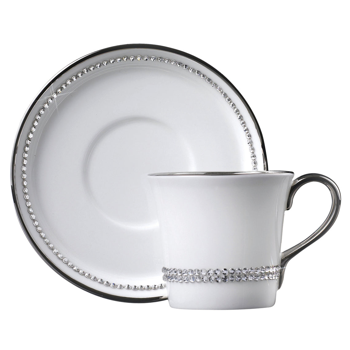 Prouna Chain Crystal Espresso Cup & Saucer White Background Photo