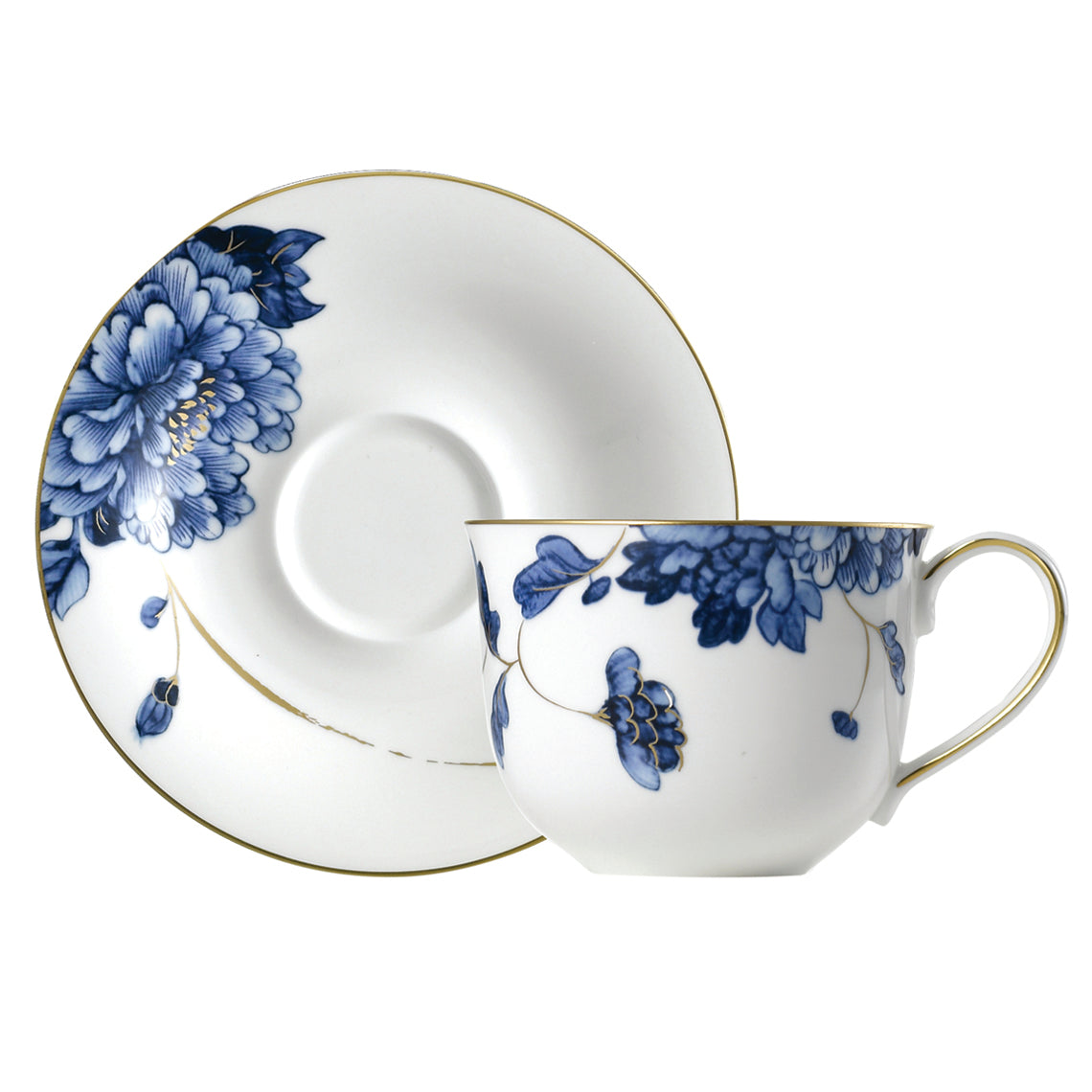 Emperor Flower Tea Cup &amp; Saucer White Background Photo